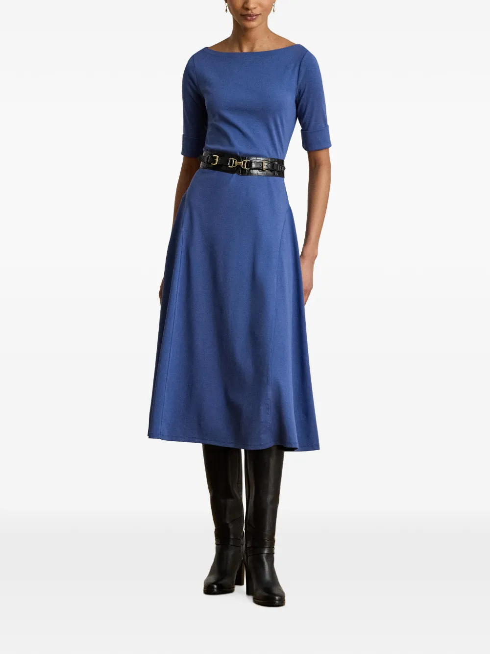 Lauren Ralph Lauren Ribgebreide midi-jurk Paars