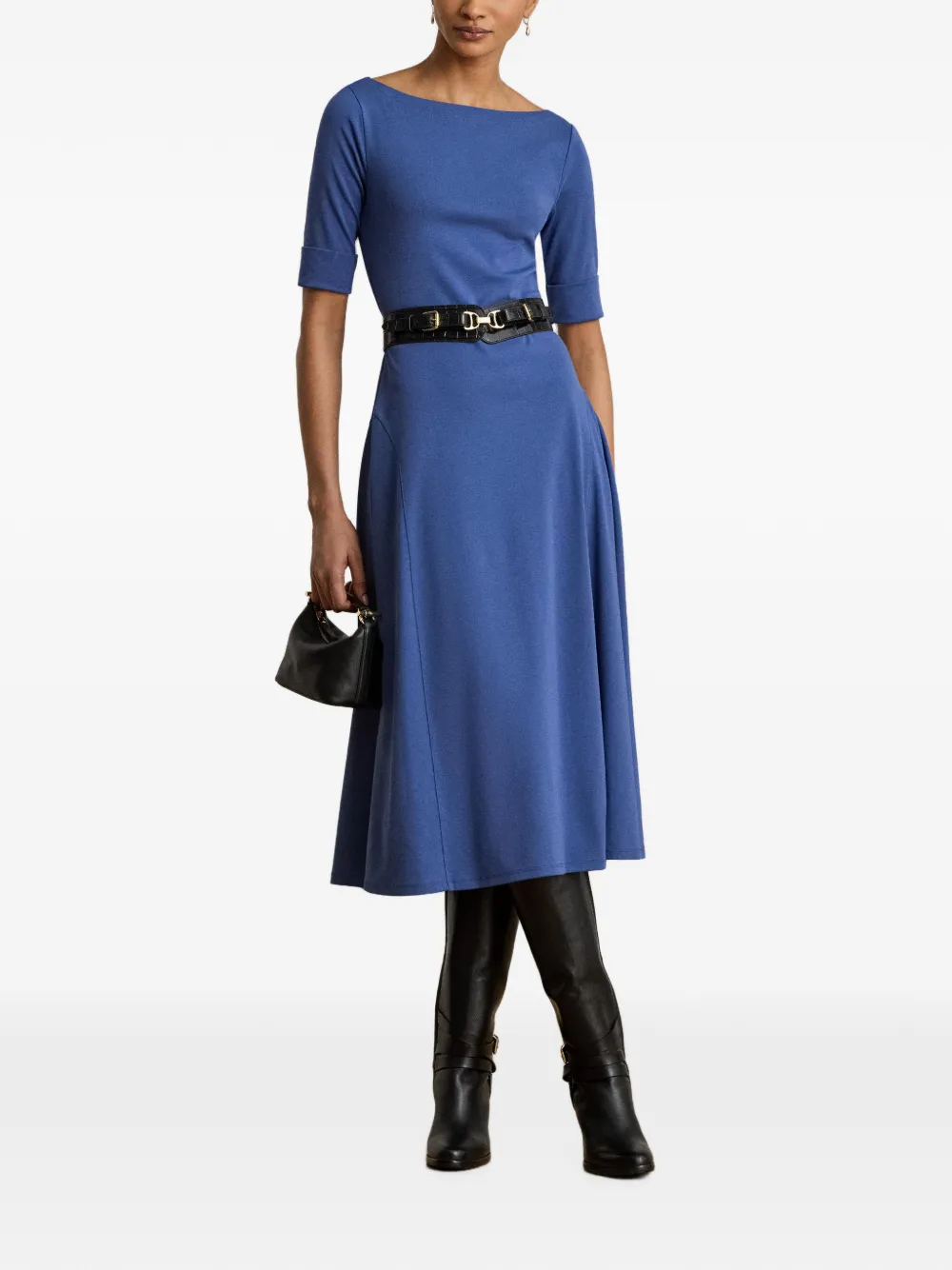 Lauren Ralph Lauren Ribgebreide midi-jurk Paars