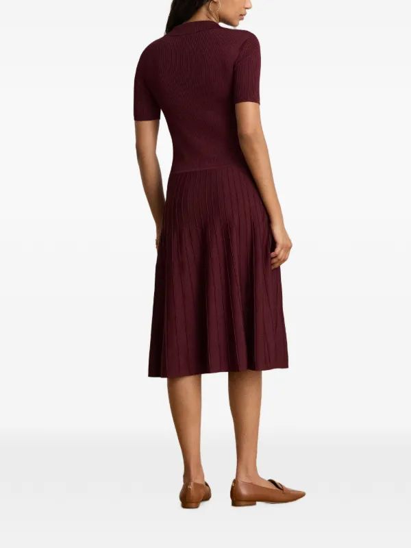 ralph lauren knee length dresses Lauren - Rib-Knit Short-Sleeve Jumper Dress - Womens - Red 11-14-2025