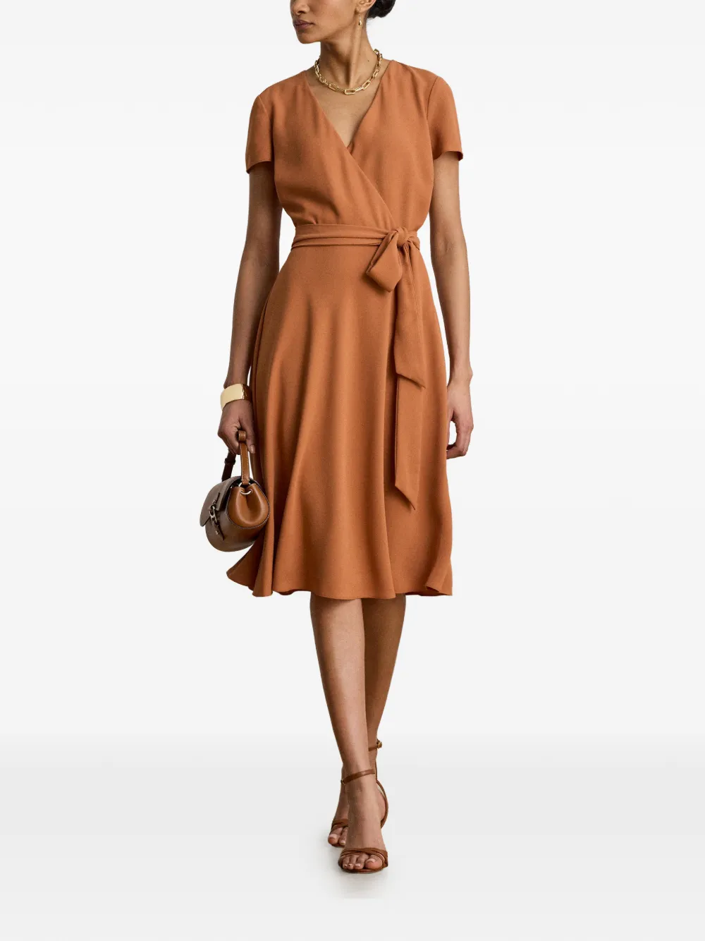 Lauren Ralph Lauren Midi-jurk met ceintuur Oranje