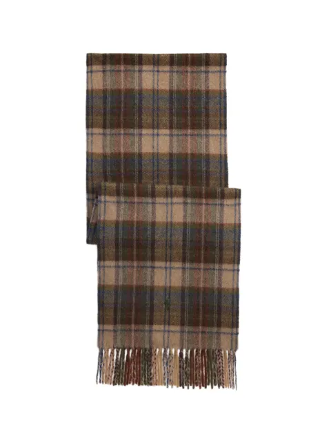 Polo Ralph Lauren plaid embroidered-Pony scarf