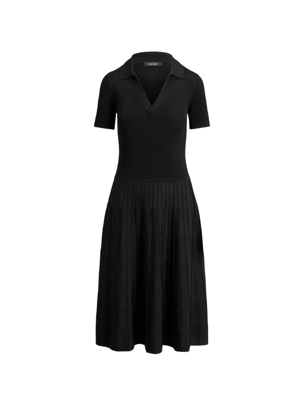 Lauren Ralph Lauren Abito midi a maniche corte - Nero