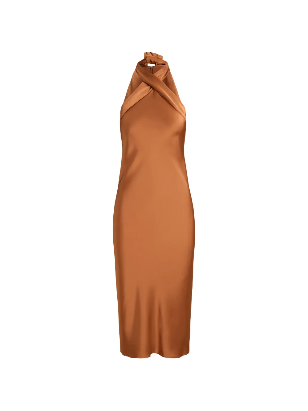 Lauren Ralph Lauren tie-back halter midi dress - Orange
