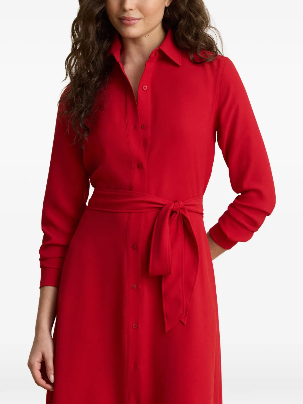 Lauren Ralph Lauren Midi-jurk met ceintuur Rood