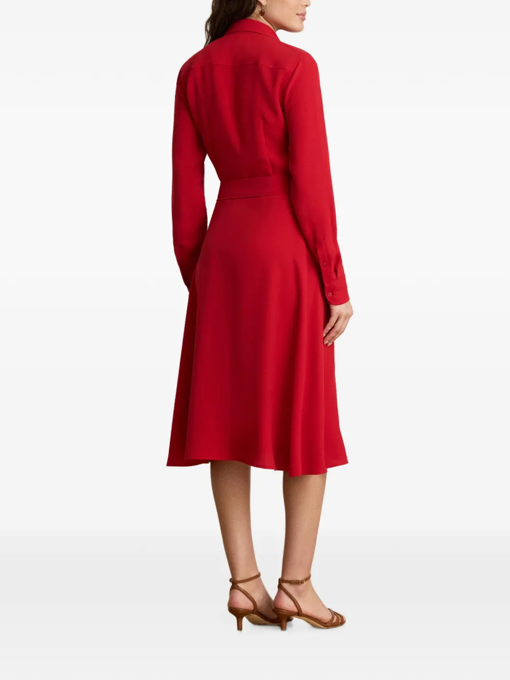 Lauren Ralph Lauren Midi-jurk met ceintuur Rood
