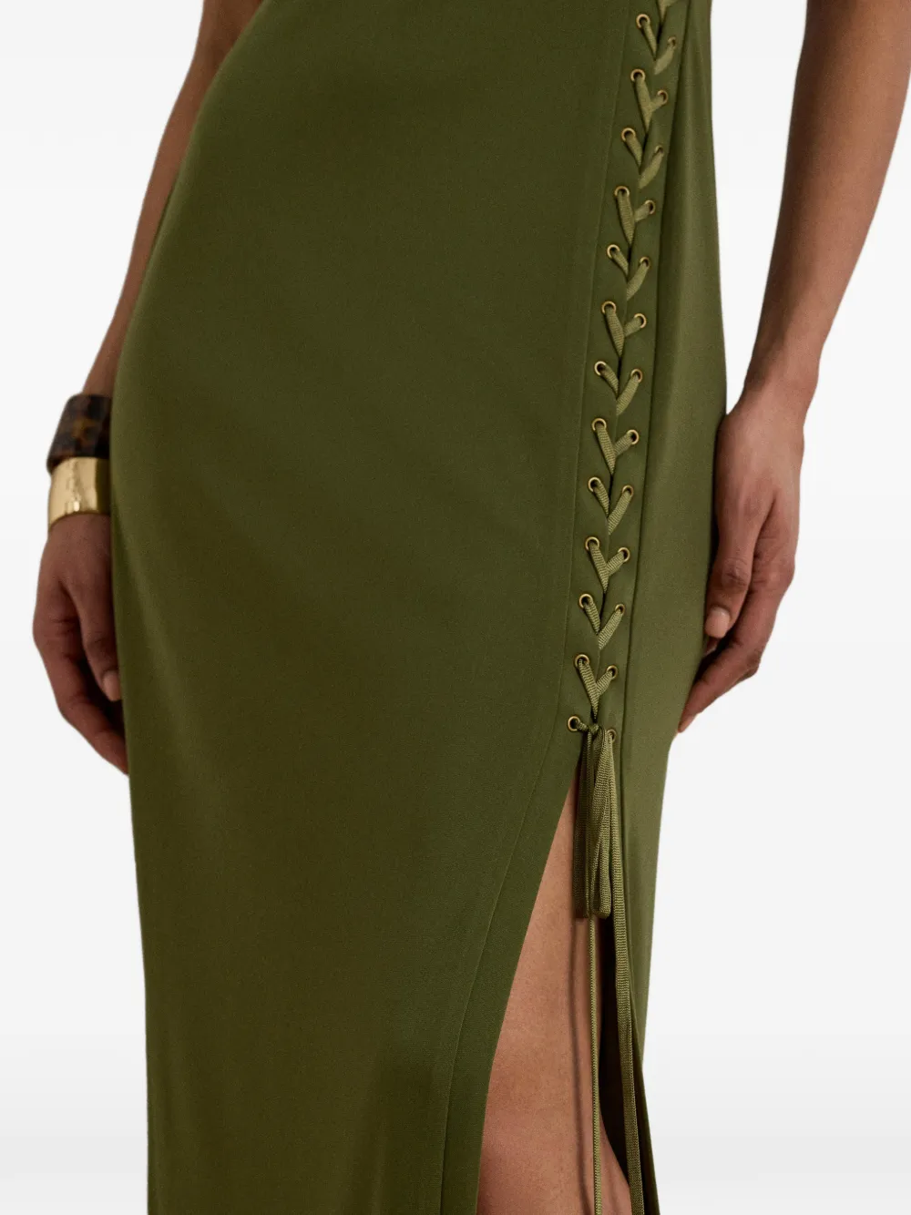 Lauren Ralph Lauren Jersey maxi-jurk met veters Groen