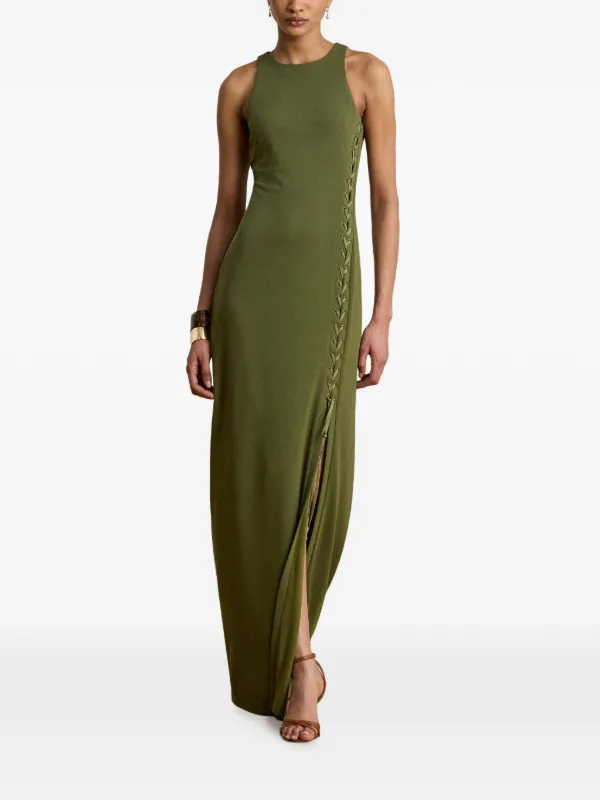 ralph lauren jersey maxi dress Lauren lace-up Dres | Green label-New Release