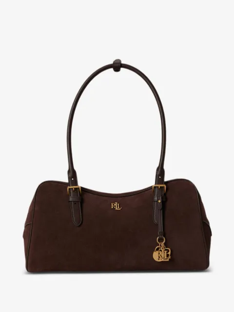 Lauren Ralph Lauren large Marcy suede zip satchel bag