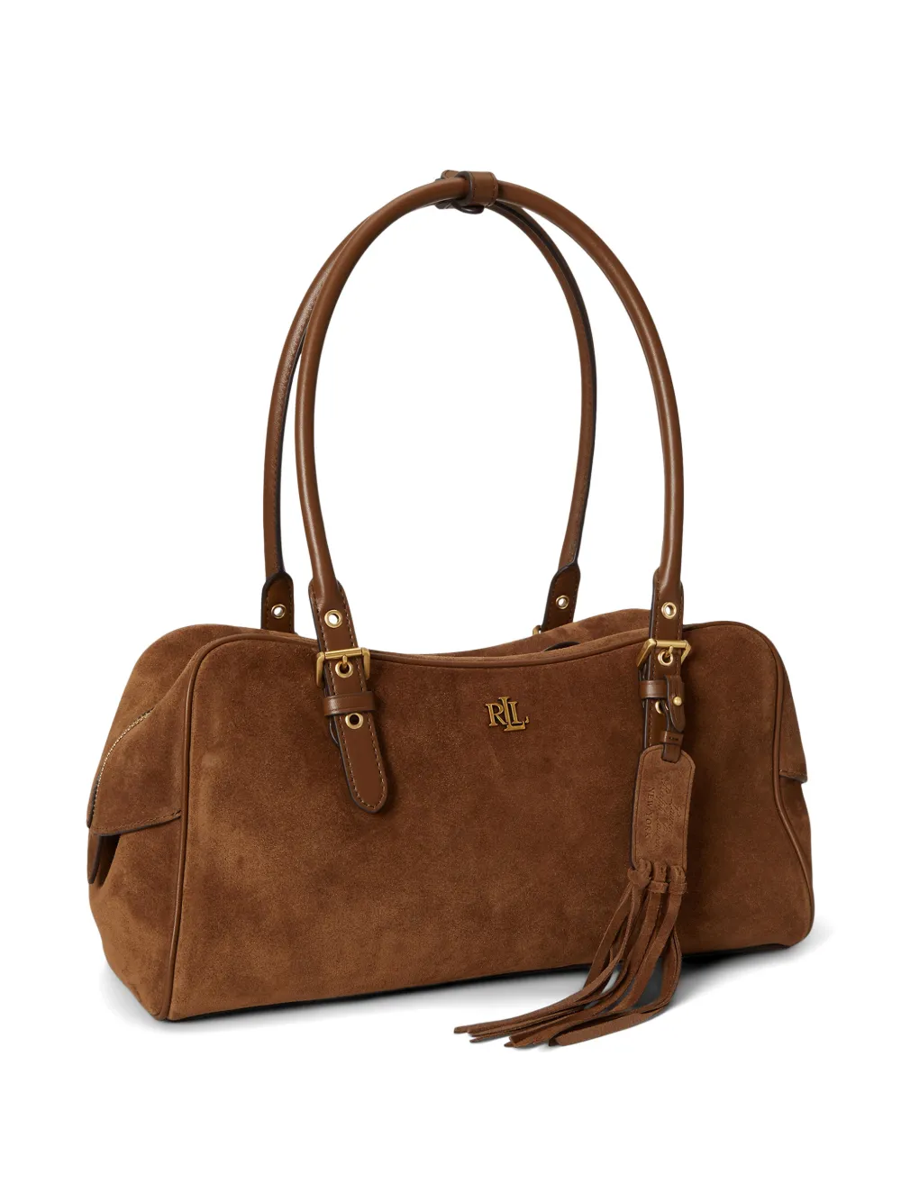 Lauren Ralph Lauren Grote Marcy suède schoudertas Bruin