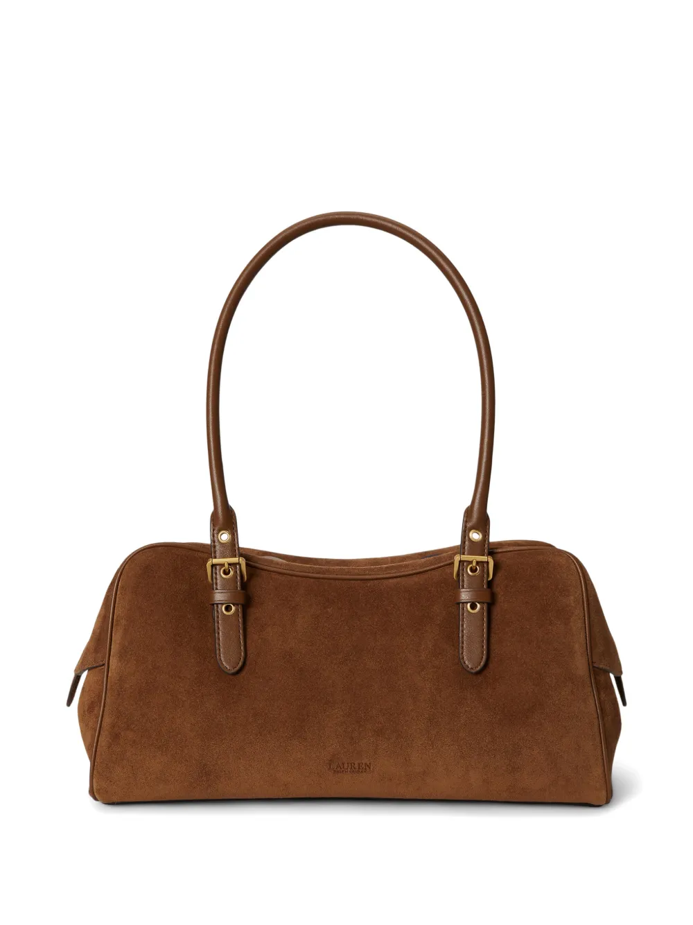 Lauren Ralph Lauren Grote Marcy suède schoudertas Bruin