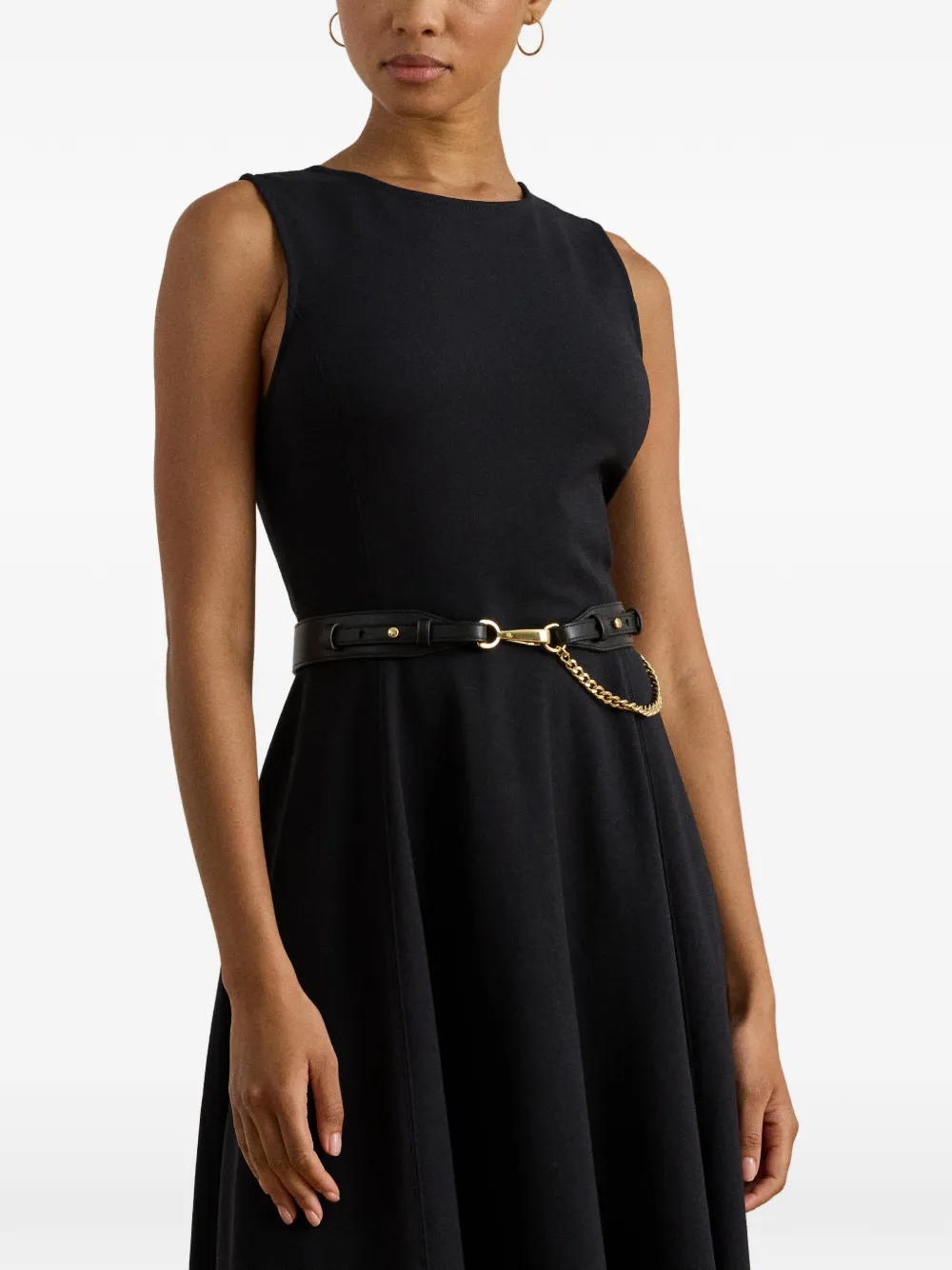 Lauren Ralph Lauren Mouwloze Ponte midi-jurk Zwart