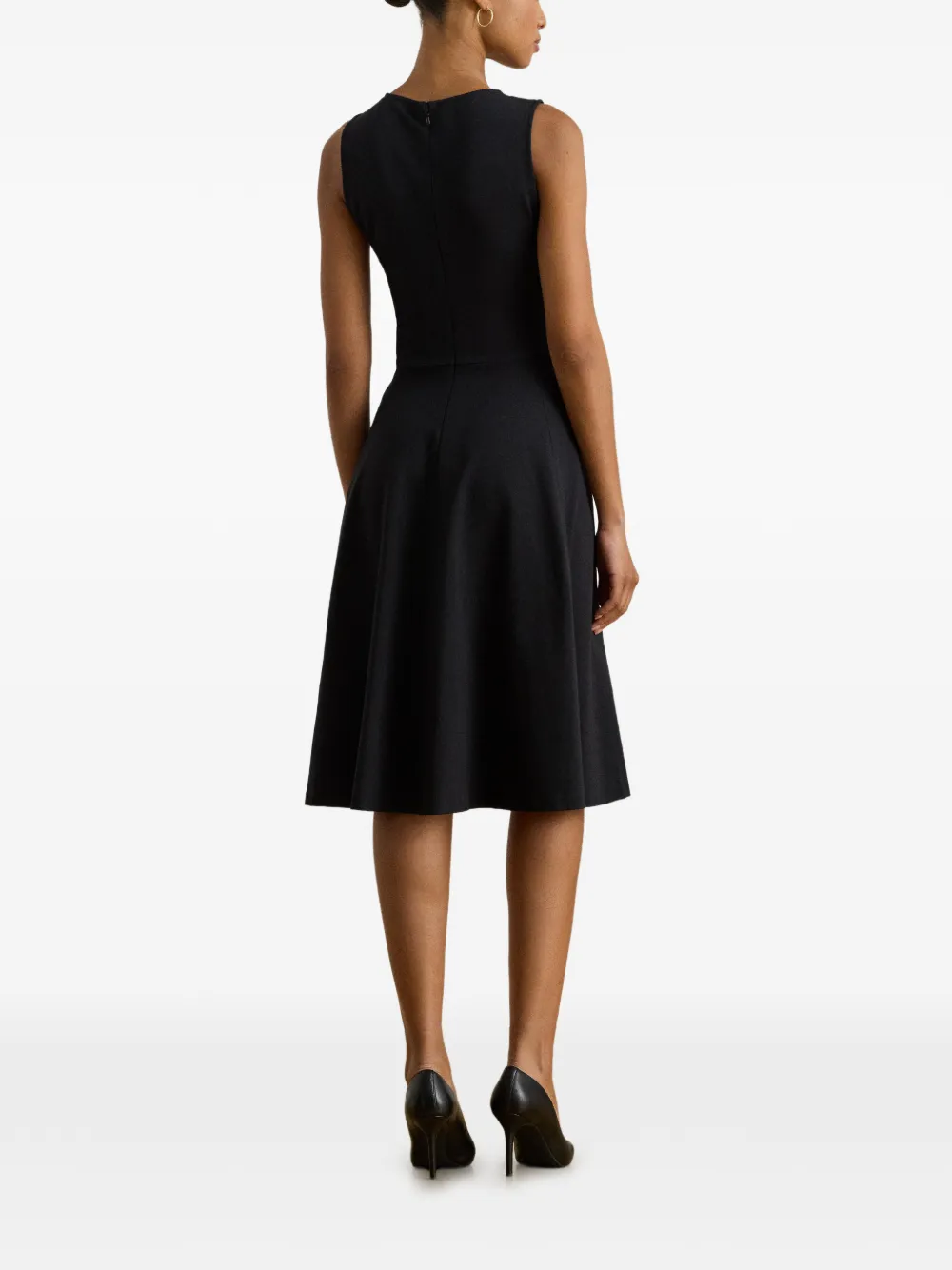 Lauren Ralph Lauren Mouwloze Ponte midi-jurk Zwart