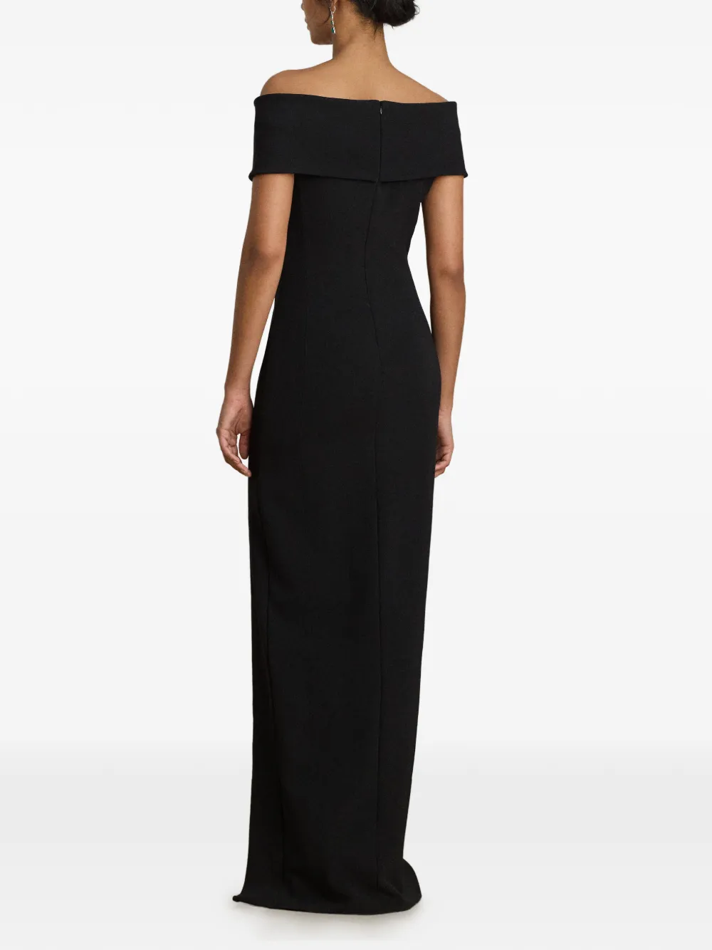 Lauren Ralph Lauren Off-shoulder maxi-jurk met gekruiste bandjes Zwart
