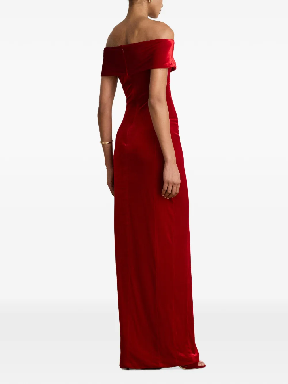 Lauren Ralph Lauren Off-shoulder maxi-jurk Rood