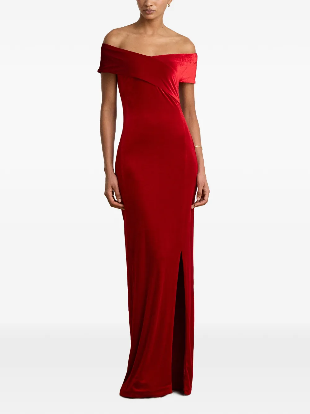 Lauren Ralph Lauren Off-shoulder maxi-jurk Rood