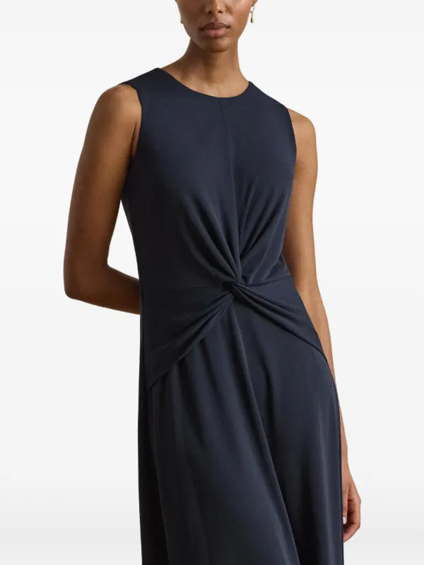 ralph lauren sleeveless jersey dress Lauren Women's Twist Front Dress, Navy Blue, 8 Surplice jersey