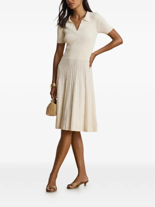 knit short sleeve midi dress ARRANGE - Knit Short Sleeve Hybrid Midi Dress - Women - Cotton/Nylon - 8 US