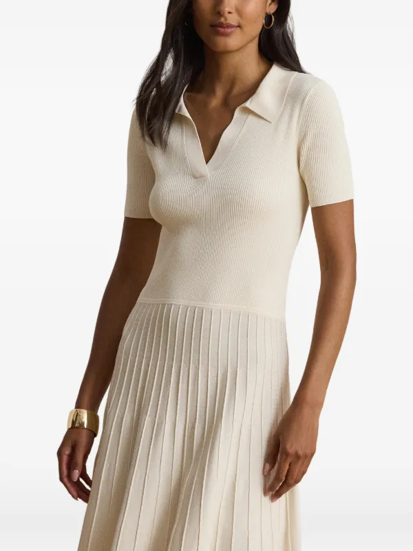 rib knit short sleeve dress Ralph Lauren Women's Rib-Knit Cotton Eyelet-Puff-Sleeve Dress