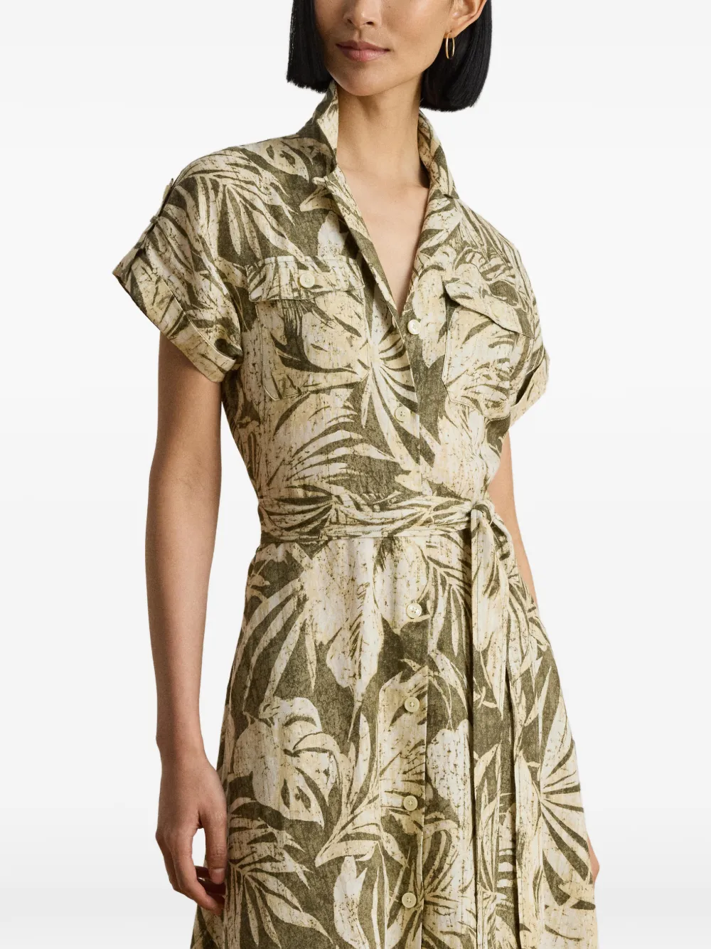 Lauren Ralph Lauren Camp midi-blousejurk met print Groen