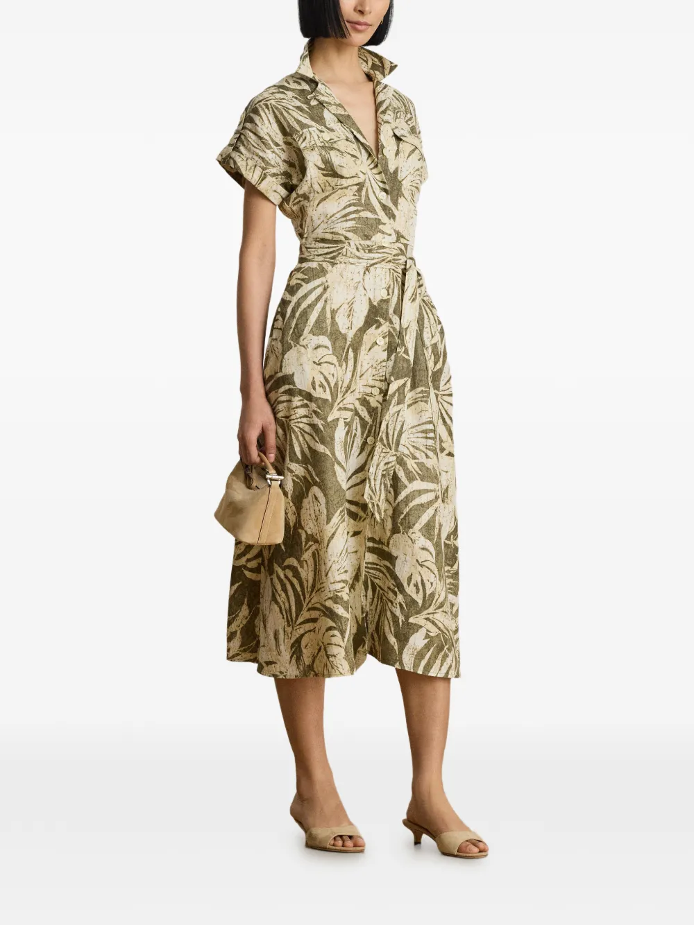 Lauren Ralph Lauren Camp midi-blousejurk met print Groen