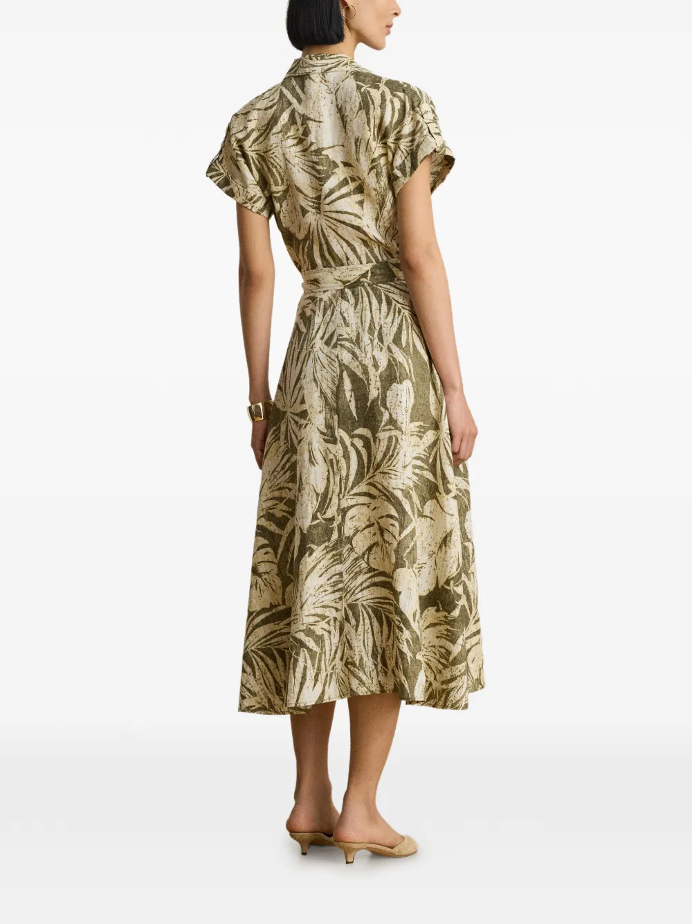 Lauren Ralph Lauren Camp midi-blousejurk met print Groen