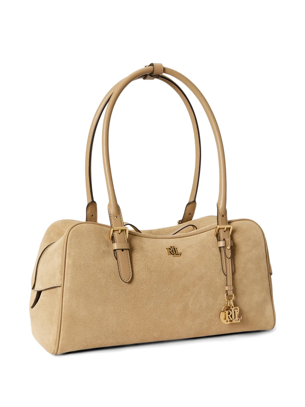 Lauren Ralph Lauren Grote Marcy suède schoudertas Beige