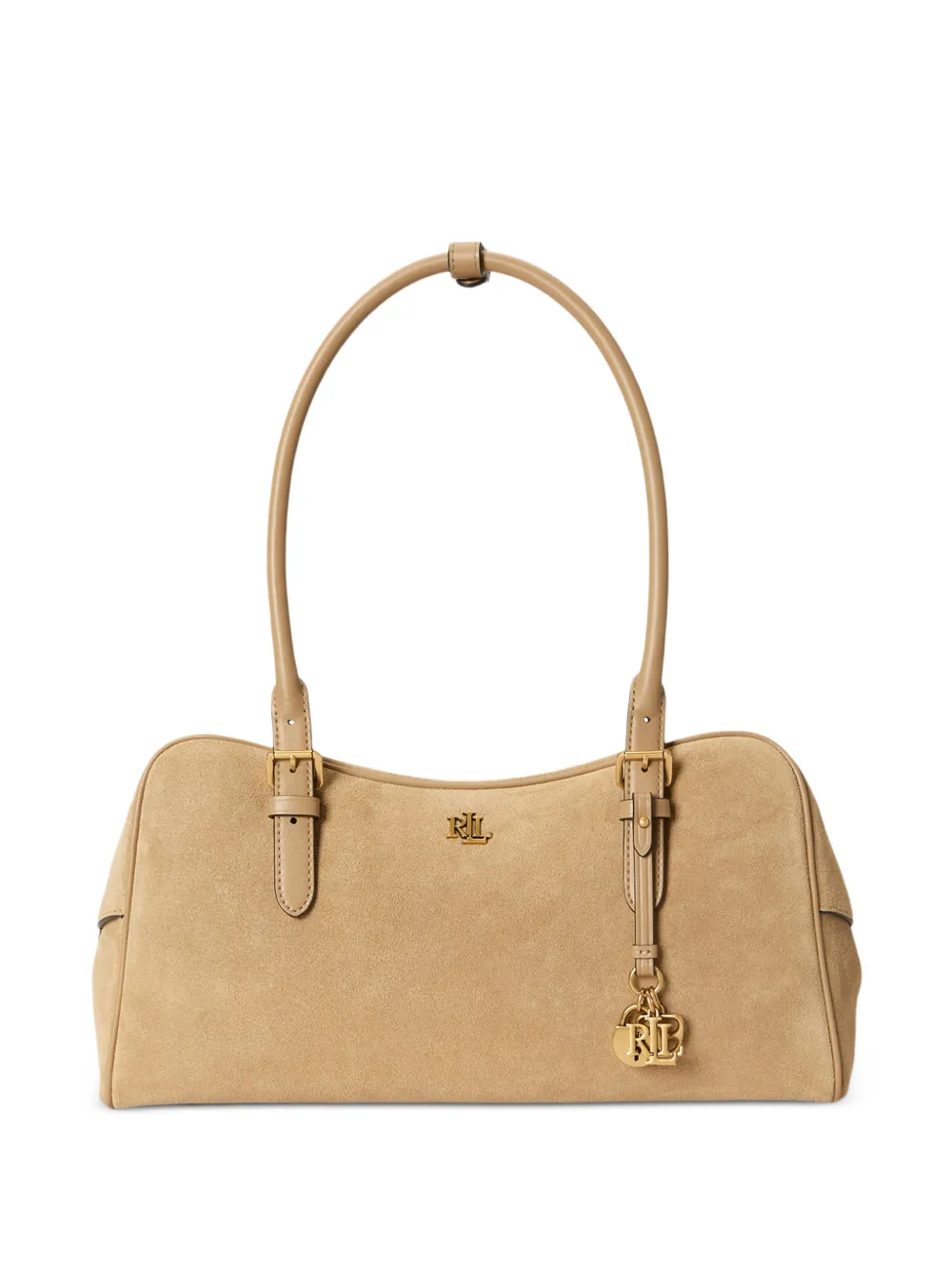 Lauren Ralph Lauren Borsa a spalla Marcy grande in pelle scamosciata - Toni neutri