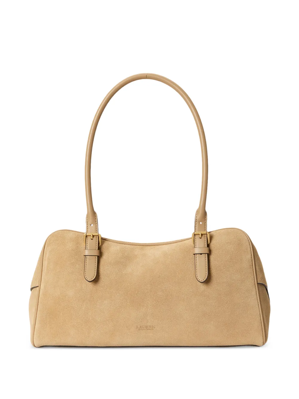 Lauren Ralph Lauren Grote Marcy suède schoudertas Beige