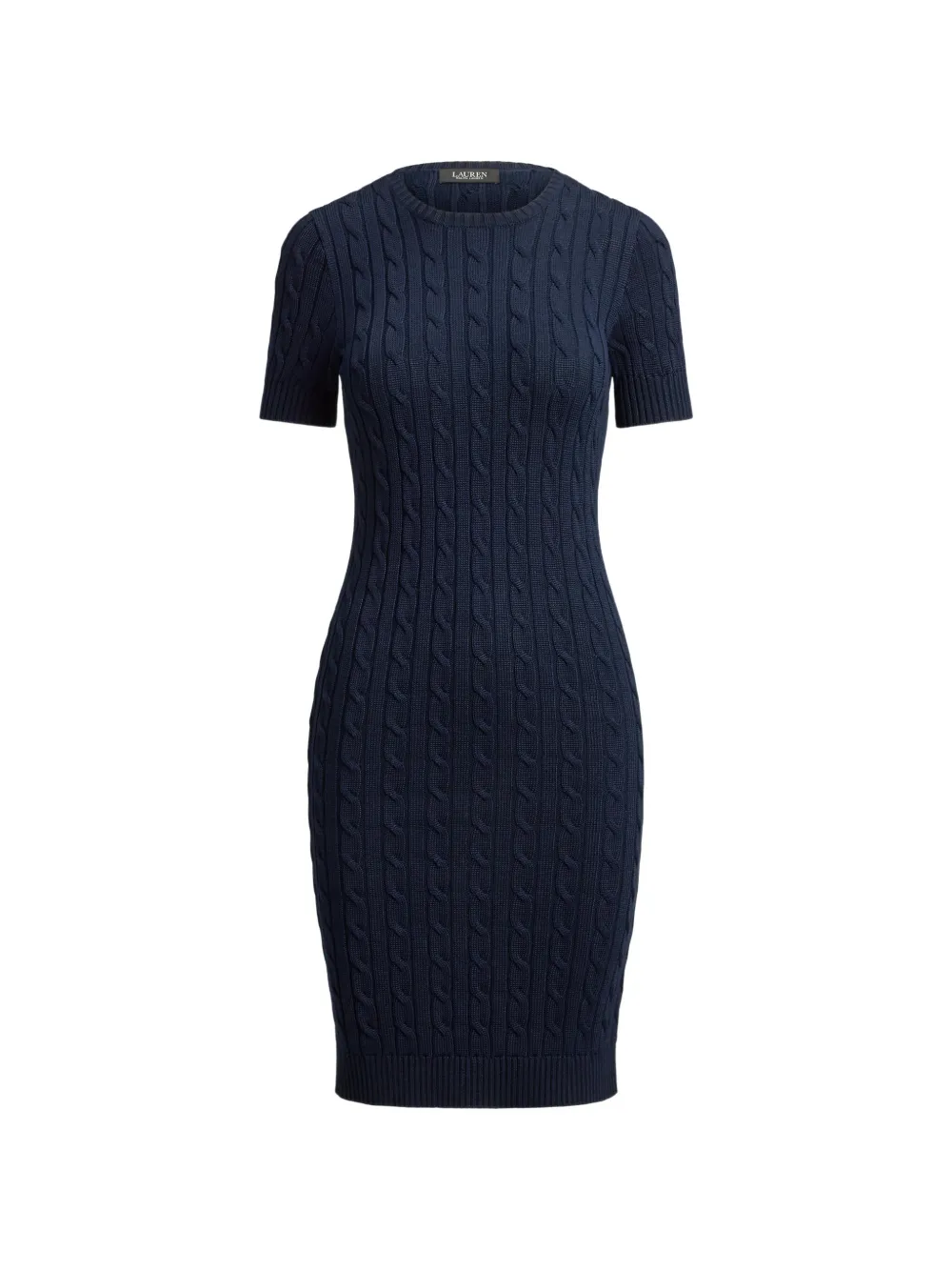 Lauren Ralph Lauren cable-knit short-sleeve mini dress - Blu