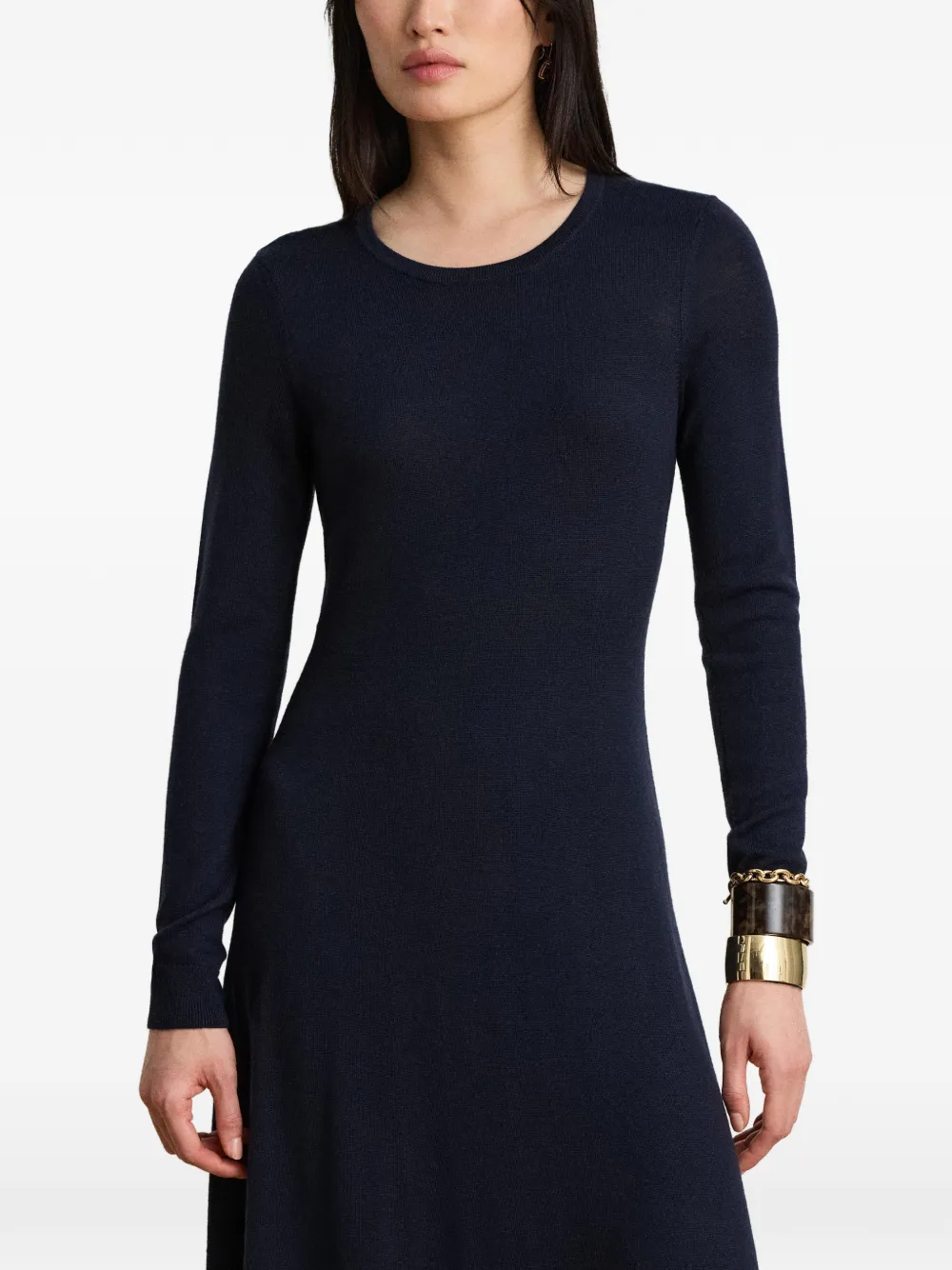 Lauren Ralph Lauren Maxi-jurk met ronde hals Blauw