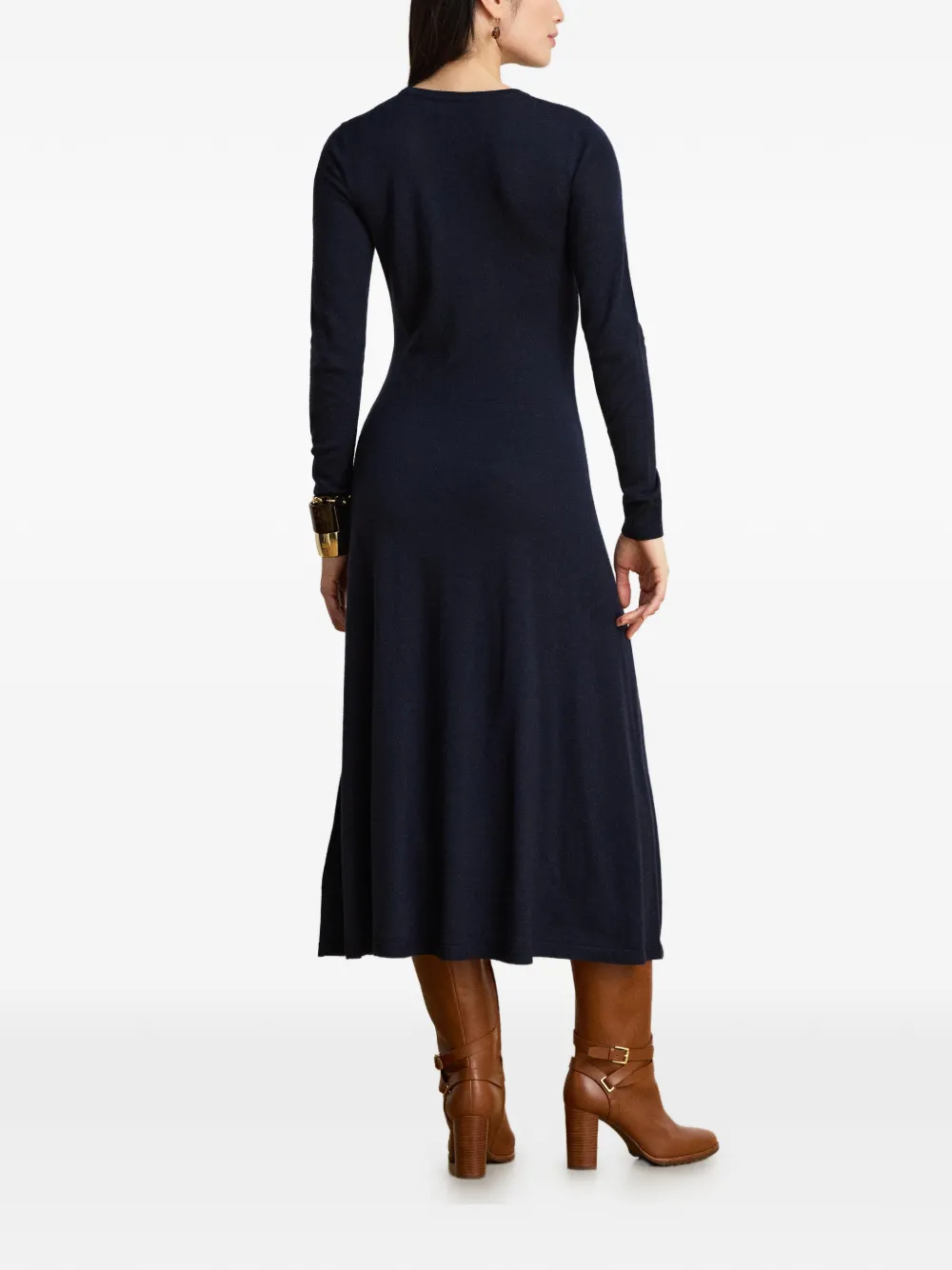 Lauren Ralph Lauren Maxi-jurk met ronde hals Blauw