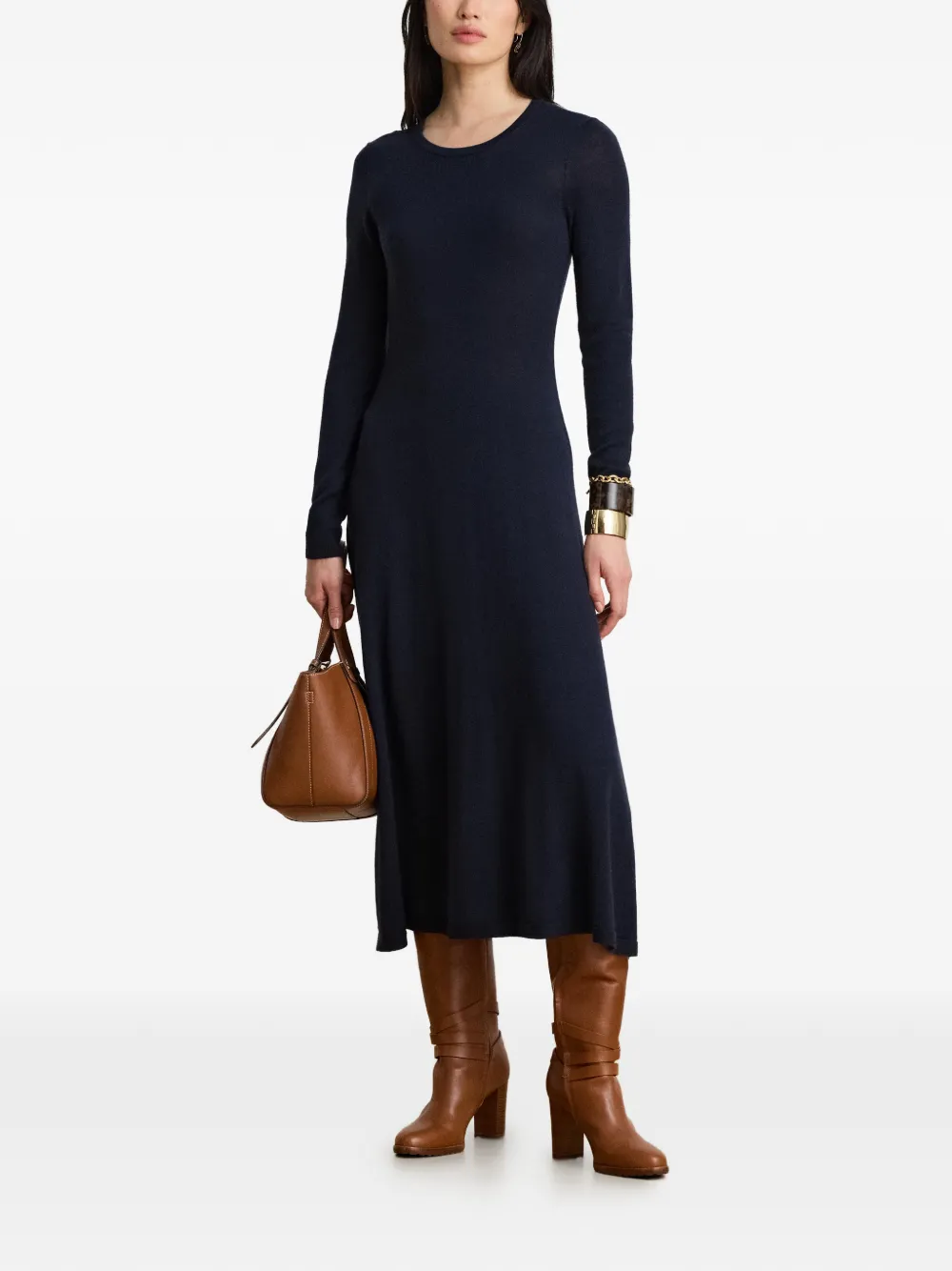 Lauren Ralph Lauren Maxi-jurk met ronde hals Blauw