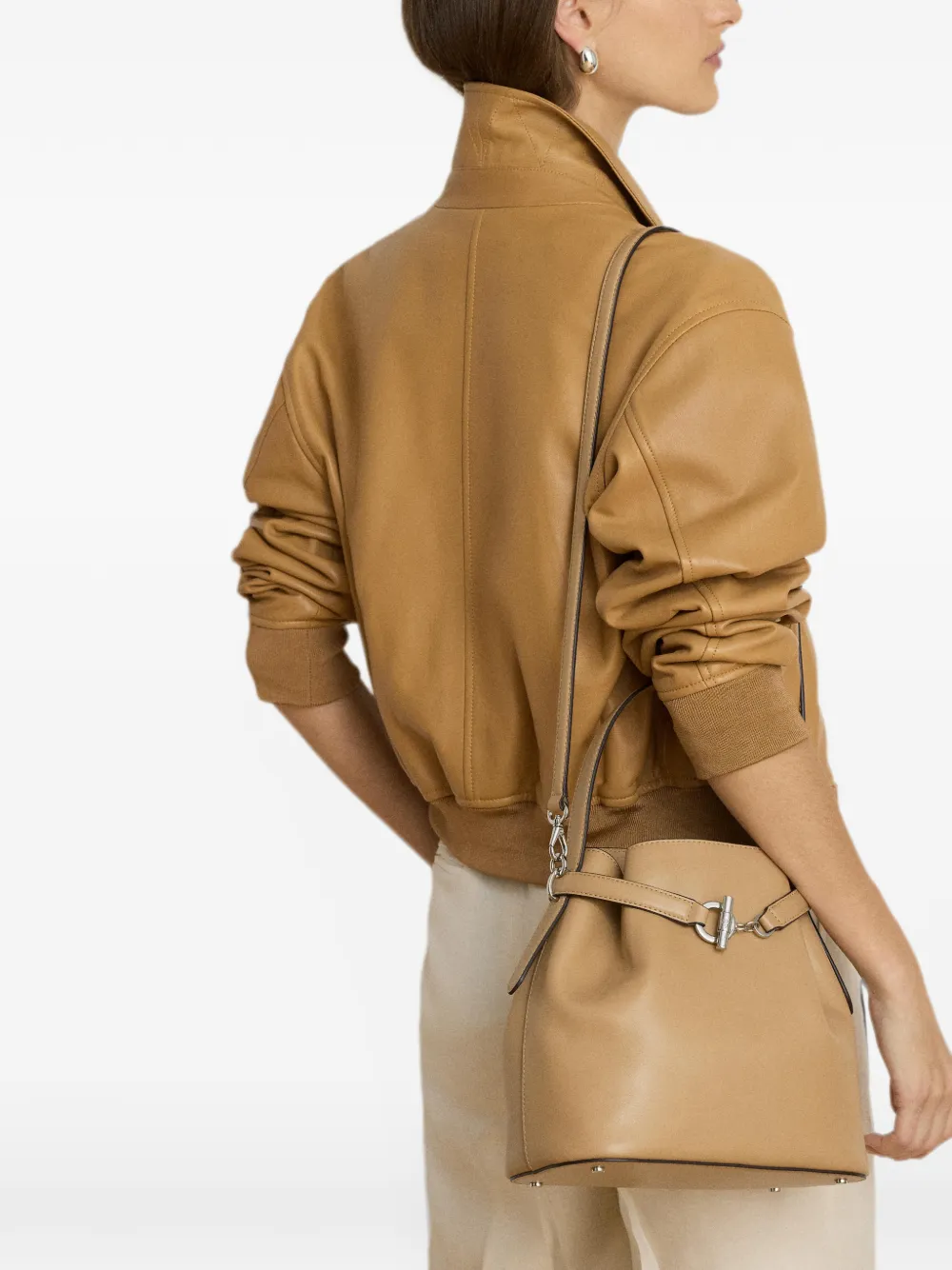 Lauren Ralph Lauren Medium Blaike leren bucket-tas Bruin