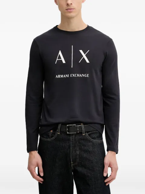 Armani Exchange logo-print long-sleeve T-shirt
