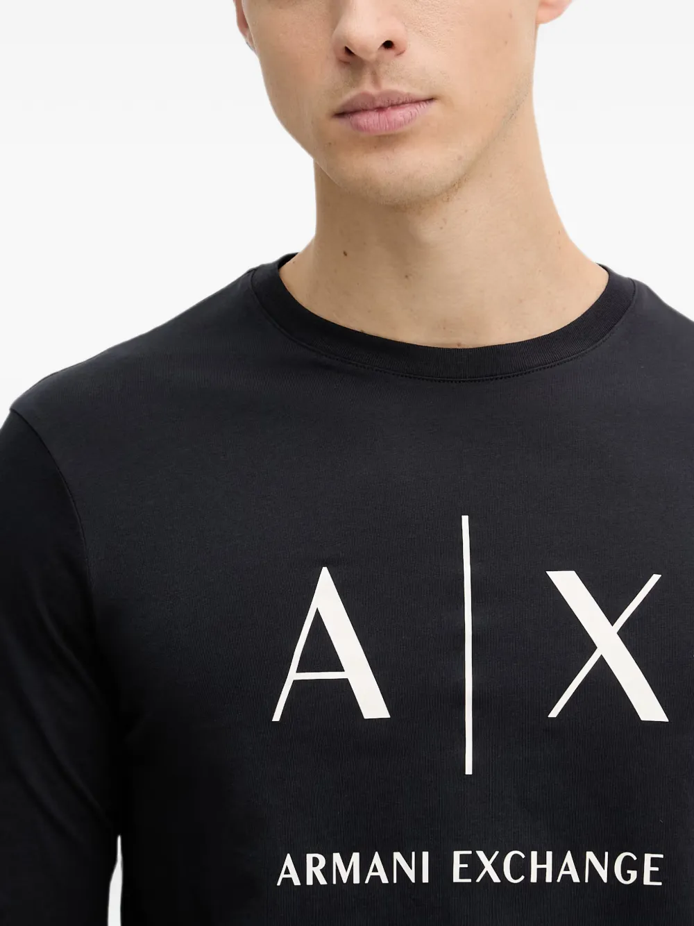Armani Exchange T-shirt met logoprint Zwart