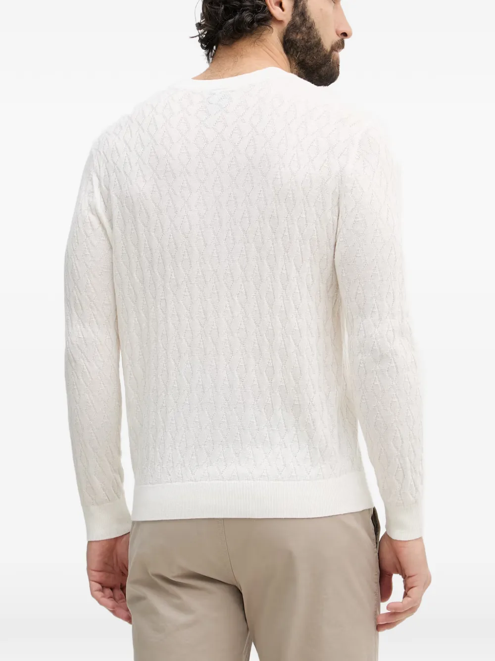 Armani Exchange Gebreide trui met textuur Beige