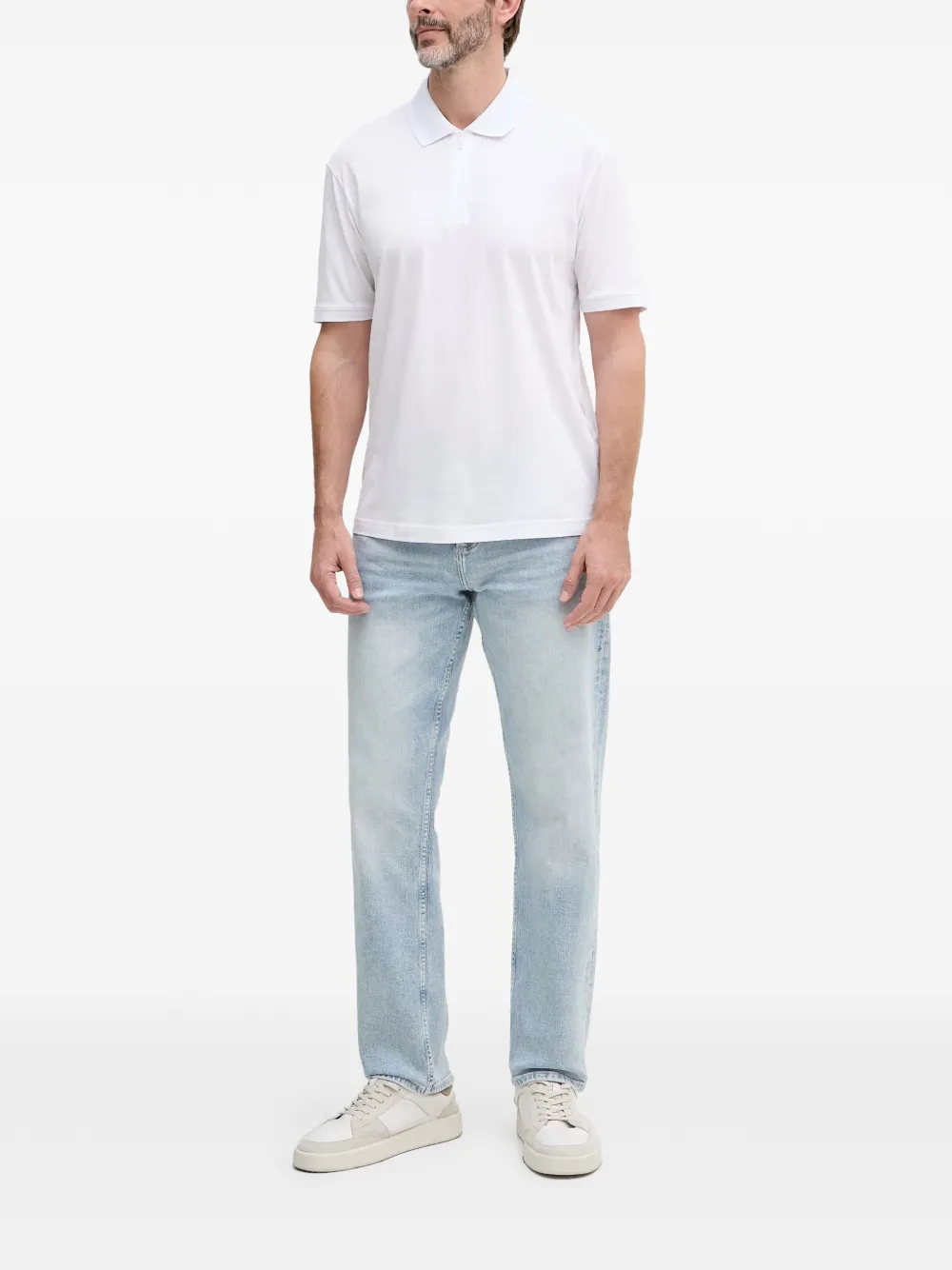 Armani Exchange Poloshirt met rits Wit
