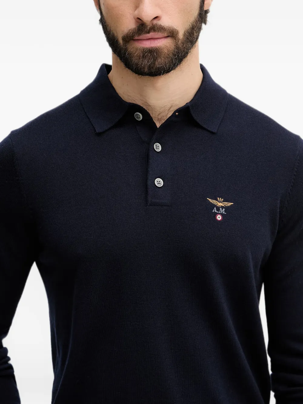 Aeronautica Militare Sweater met geborduurd logo Blauw