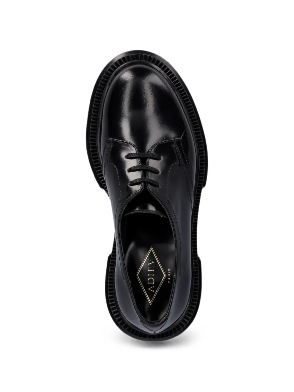 Adieu Paris polished leather derby shoes Zwart