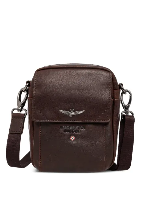 Aeronautica Militare logo-plaque leather belt bag
