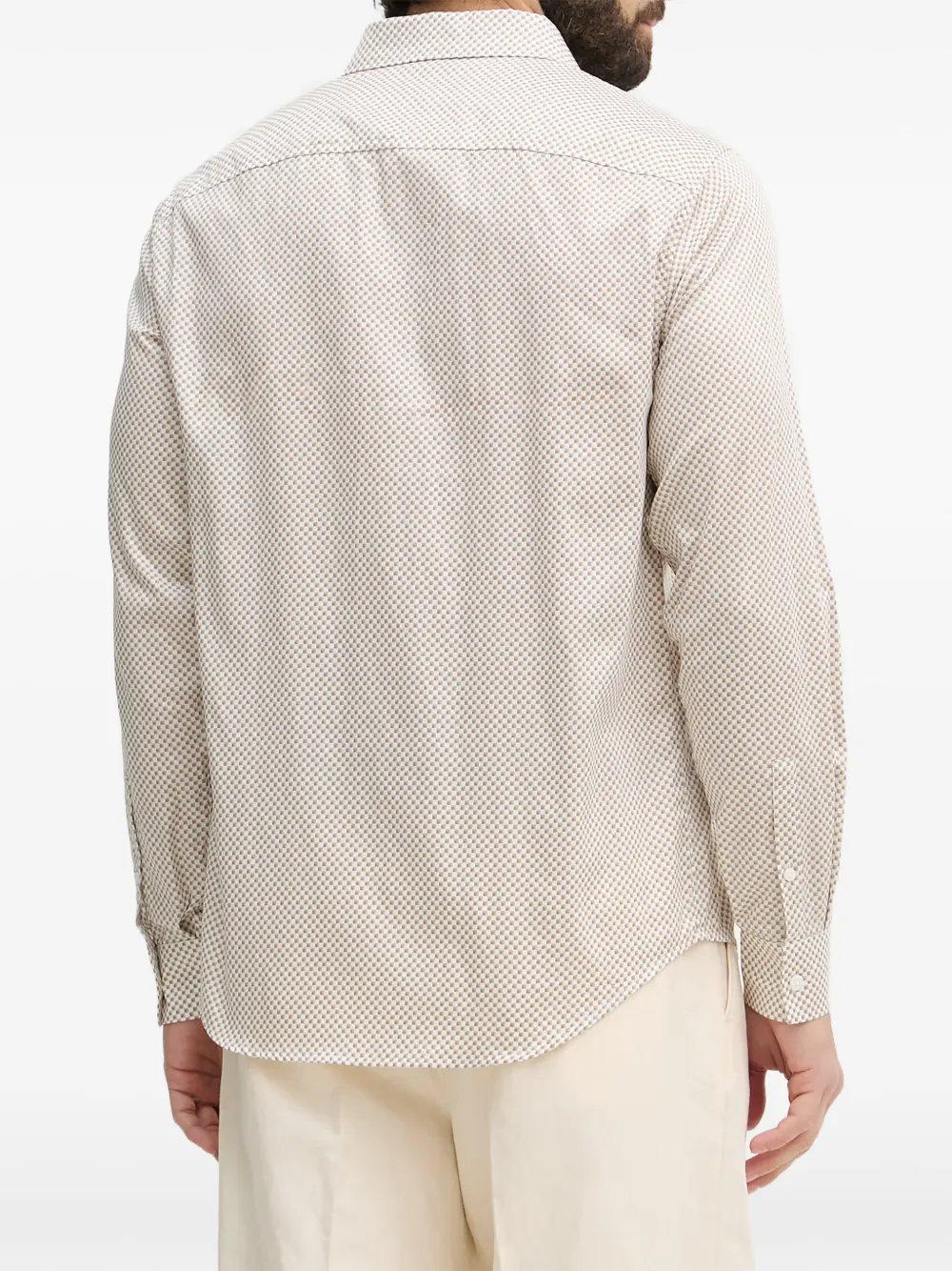 Armani Exchange Geruit overhemd Beige