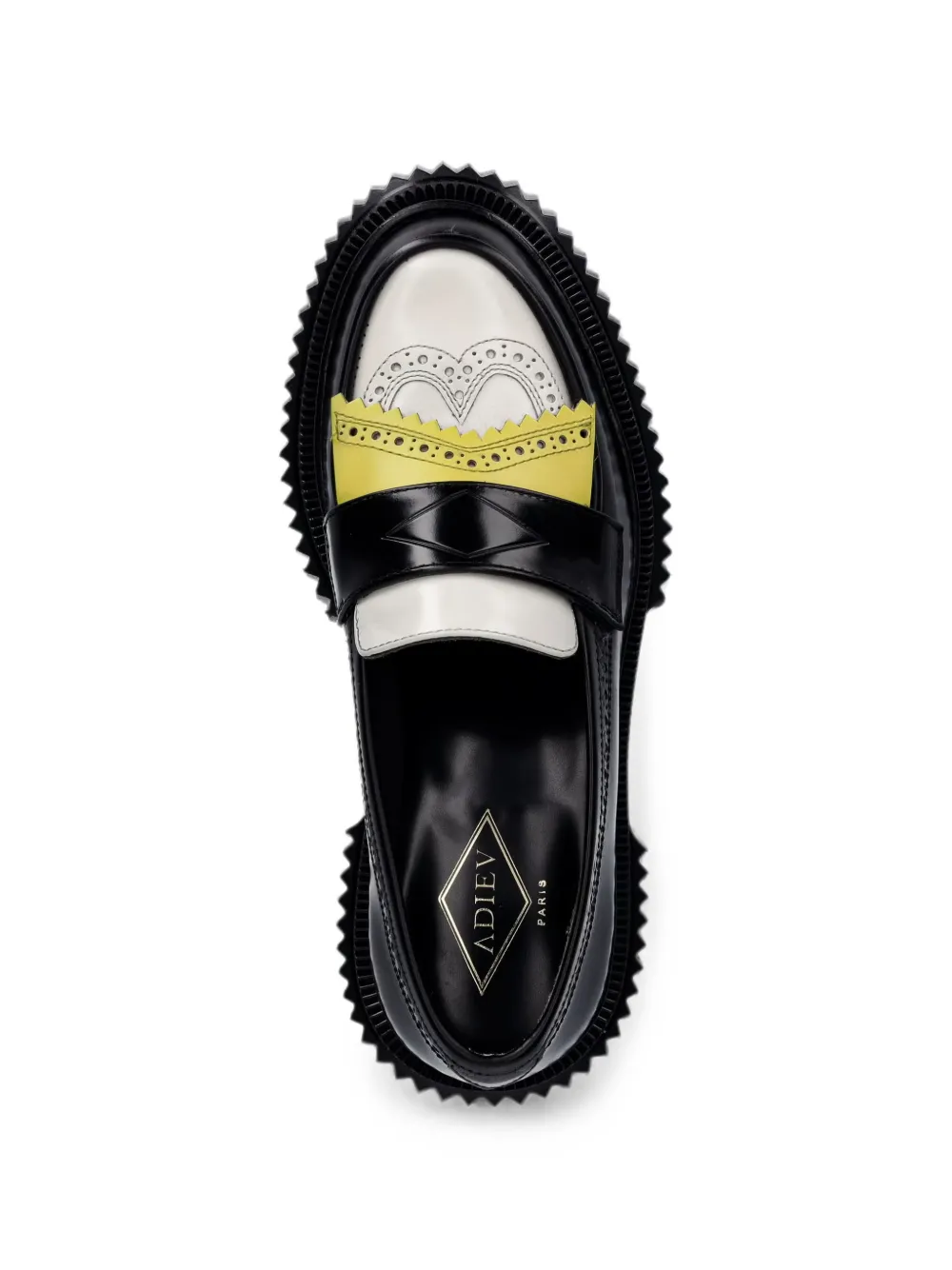 Adieu Paris brogue-detail platform loafers Zwart