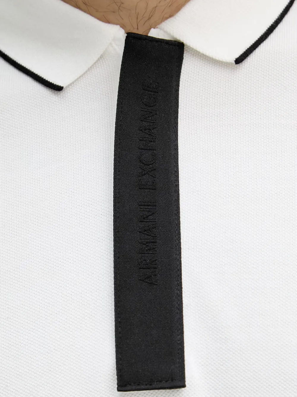Armani Exchange Poloshirt met logoband Wit