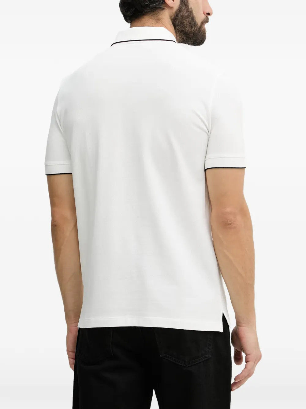 Armani Exchange Poloshirt met logoband Wit