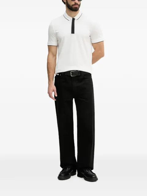 Armani Exchange playera tipo polo con franja del logo