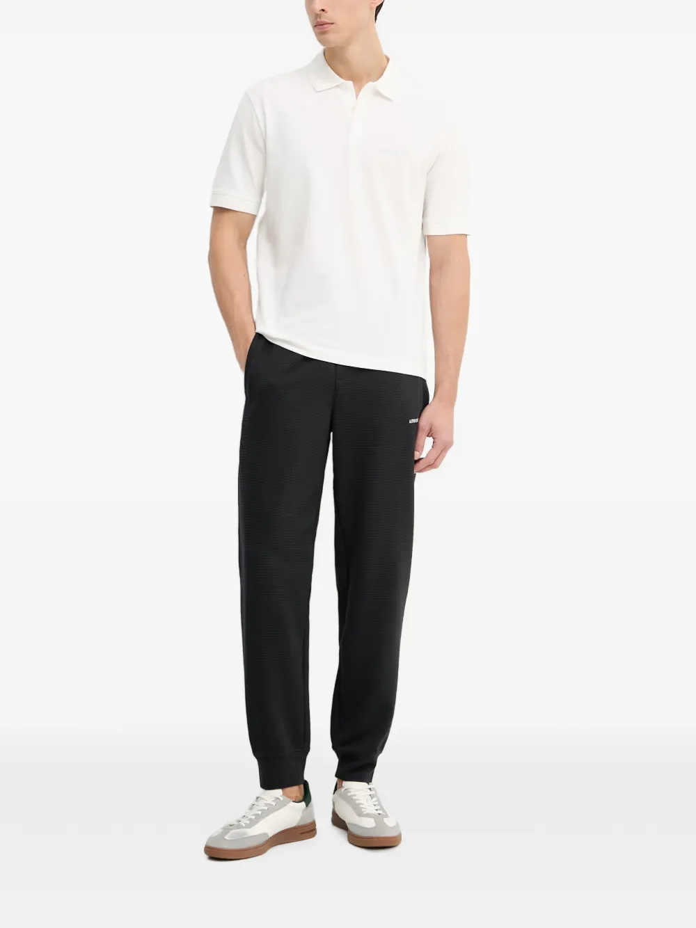 Armani Exchange Piqué poloshirt met geborduurd logo Wit