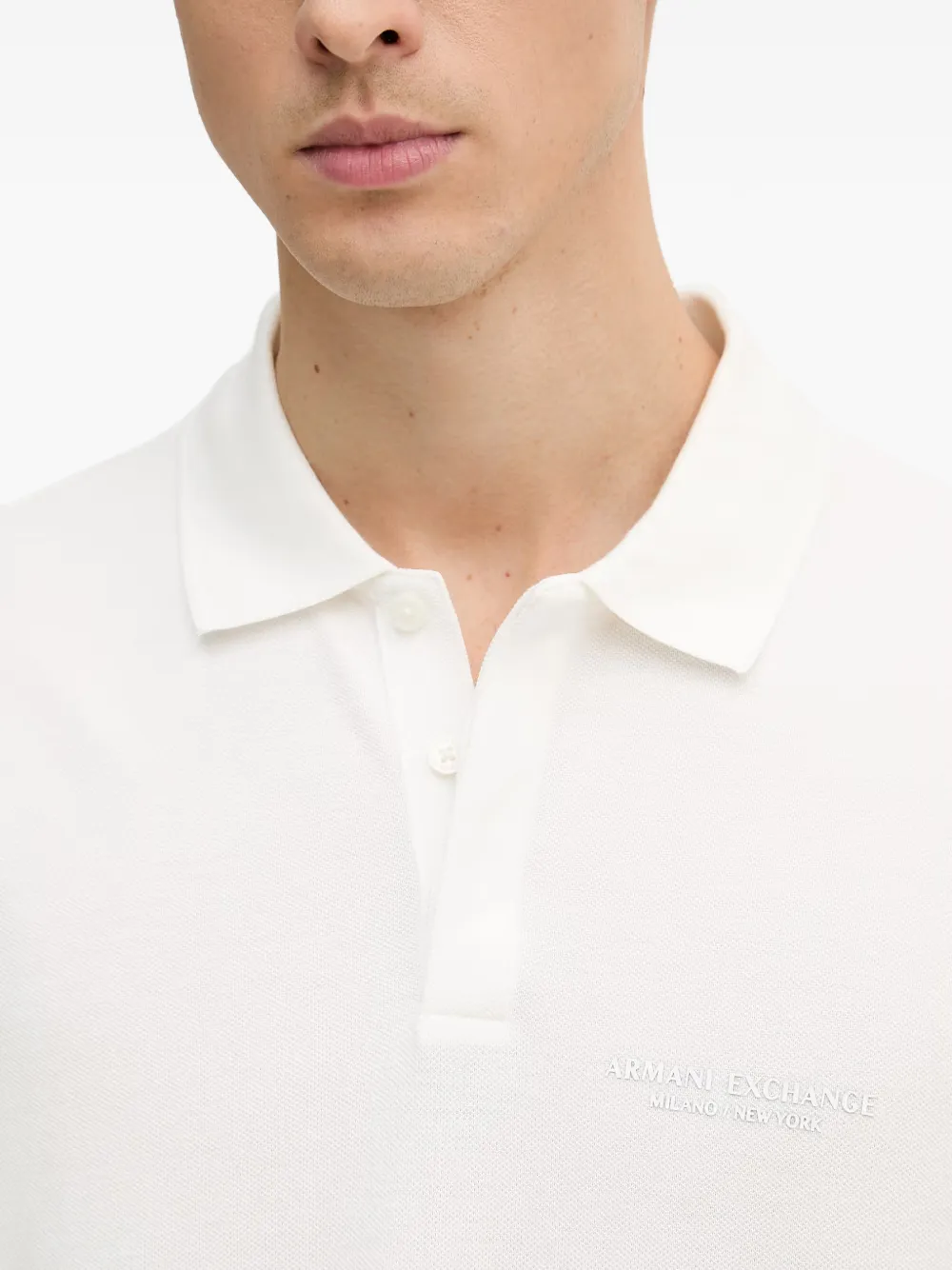Armani Exchange Piqué poloshirt met geborduurd logo Wit