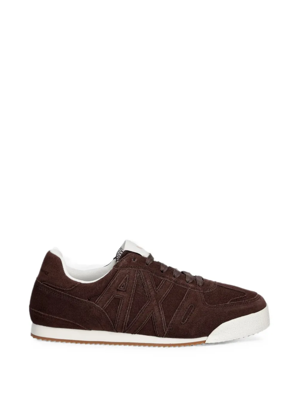 Armani Exchange logo-appliqué suede sneakers Bruin