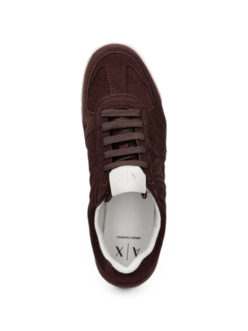 Armani Exchange logo-appliqué suede sneakers Bruin