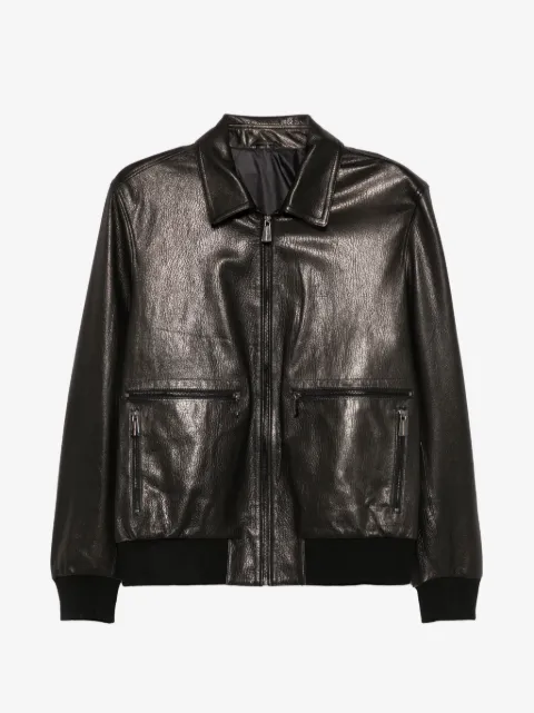 SERGIO MORETTI FIRENZE grainy-leather jacket